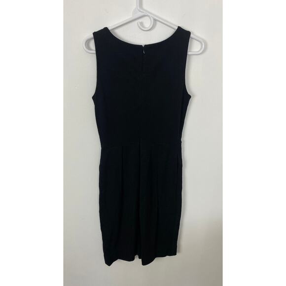 Women J. Crew wool solid black sleeveless shift dress, 2 - Picture 5 of 6